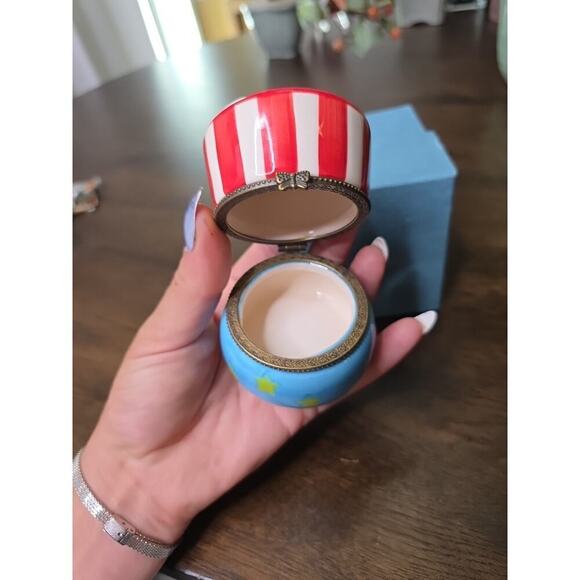 Vintage Uncle Sam USA Flag Top Hat Porcelain Hinged Trinket Box W/Star Trinket. - Picture 12 of 16